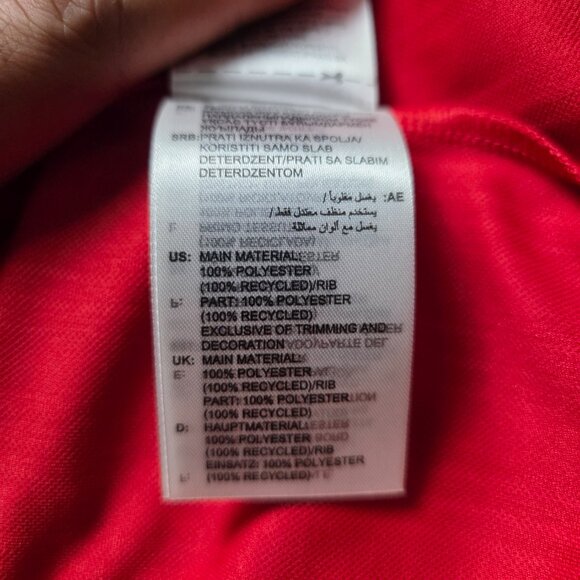 Adidas Original Trefoil Adicolor PolyTee Shirt Men Size L IM9458 Red NWT Scarlet - Picture 6 of 9